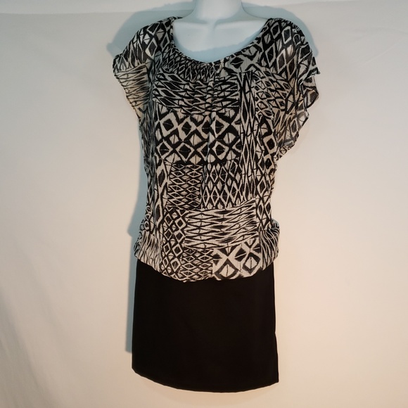 AGB Byer California Dress Career Black Sheer Top‎ W - Picture 6 of 7